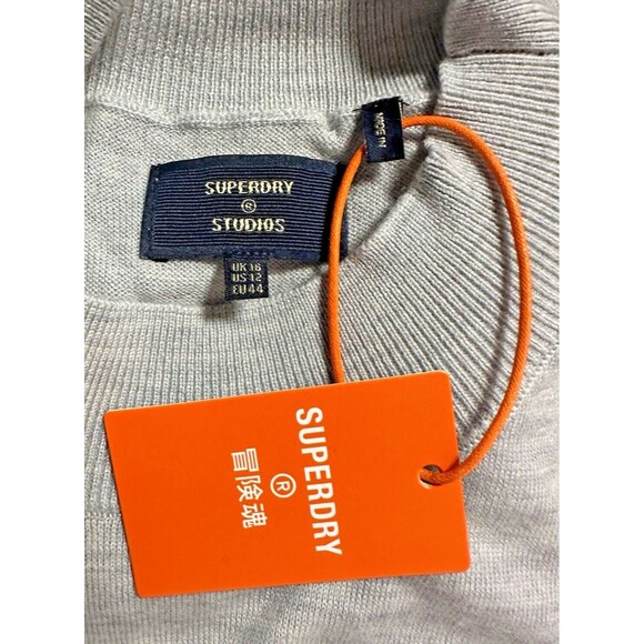 Superdry Studios Merino Mock Neck Jumper Sweater in Mid Marl Size 12 US NWT!!! - Picture 5 of 7